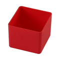 British-made red plastic compartment, 54 x 54 x 45mm, for Sortacase 45mm organiser cases.