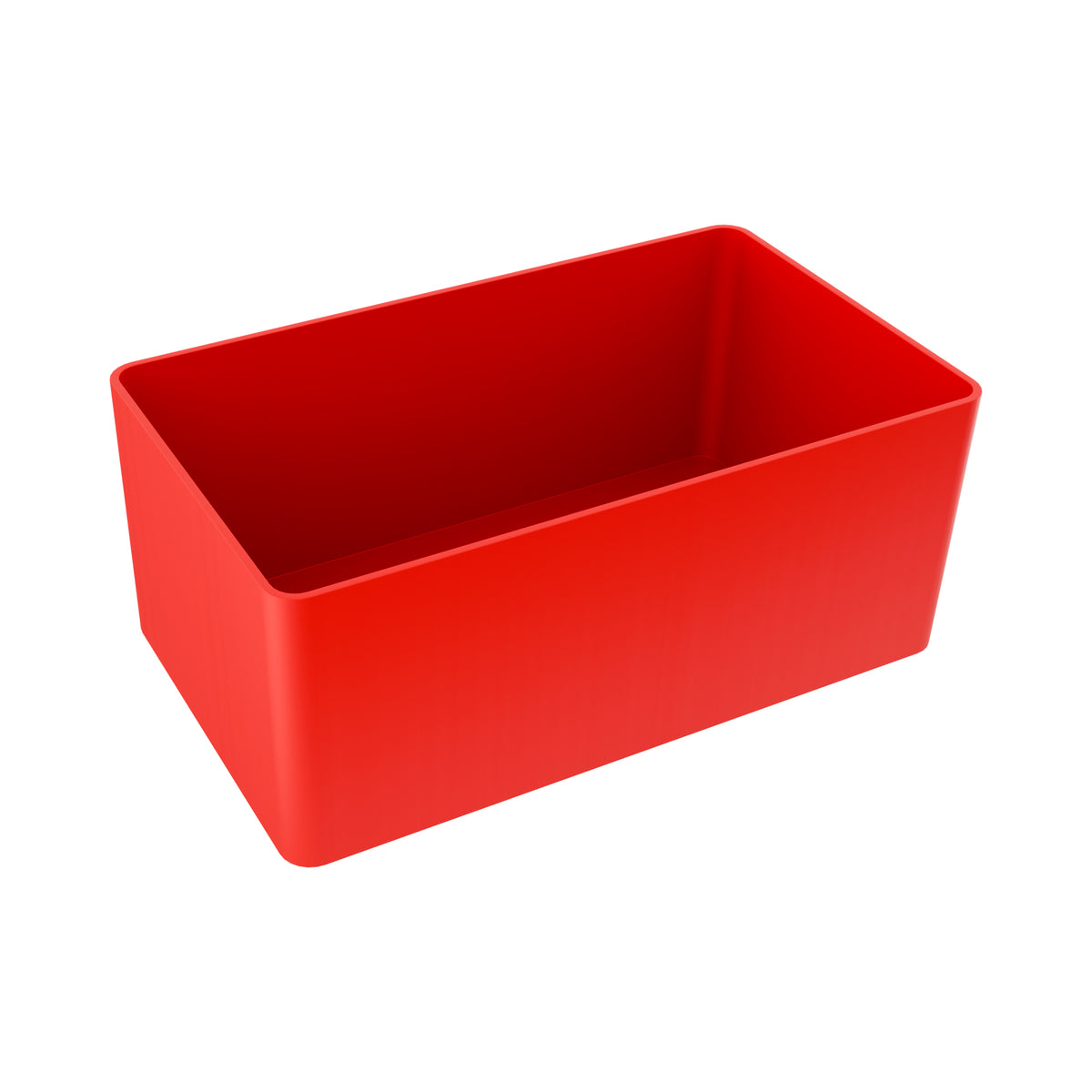 British-made red plastic compartment, 54 x 108 x 45mm, for Sortacase 45mm organiser cases.