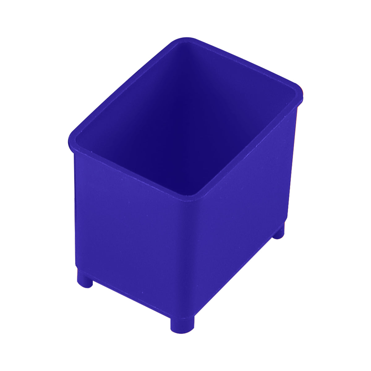 British-made blue plastic compartment with moulded feet, 40 x 54 x 48mm, for Sortacase 48mm cases and the Grabcase.