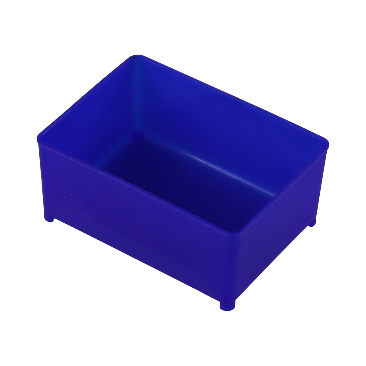 British-made blue plastic compartment with moulded feet, 80 x 110 x 48mm, for Sortacase 48mm cases and the Grabcase.