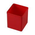 British-made red plastic compartment, 54 x 54 x 63mm, for Sortacase 63mm organiser cases.