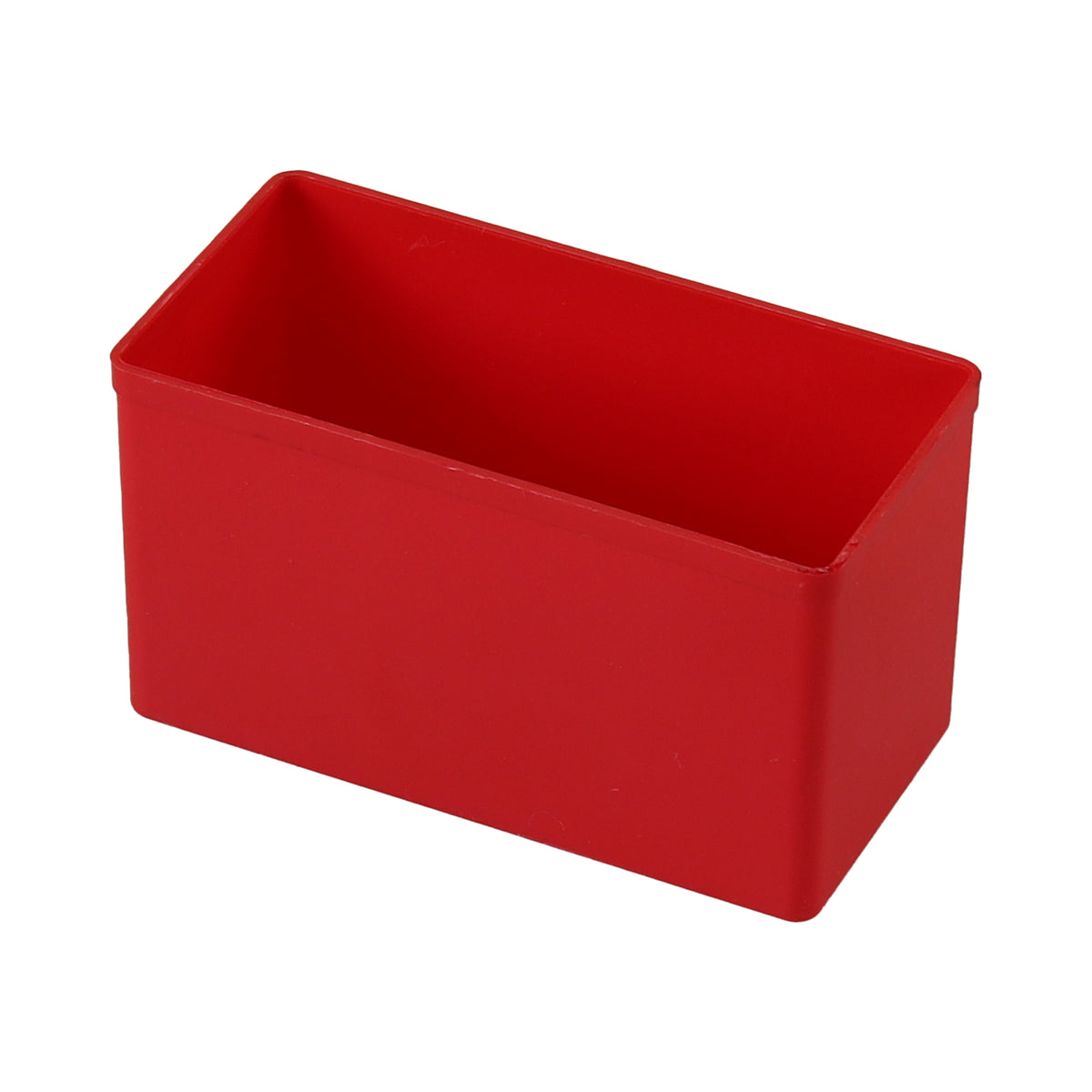 British-made red plastic compartment, 54 x 108 x 63mm, for Sortacase 63mm organiser cases.