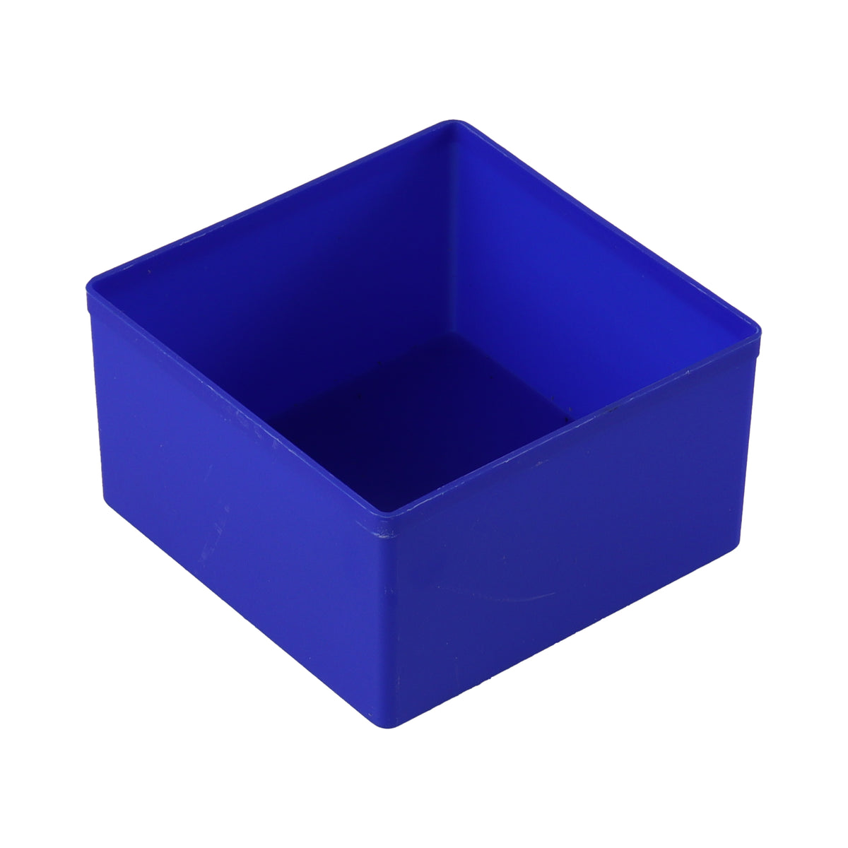British-made blue plastic compartment, 108 x 108 x 63mm, for Sortacase 63mm organiser cases.