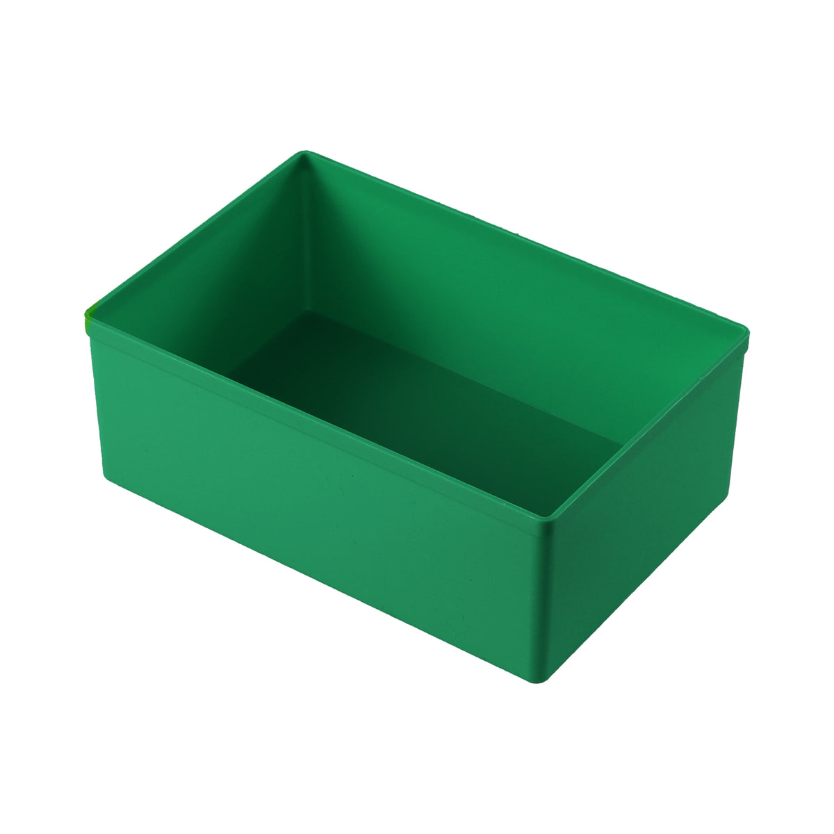 British-made green plastic compartment, 108 x 162 x 63mm, for Sortacase 63mm organiser cases.