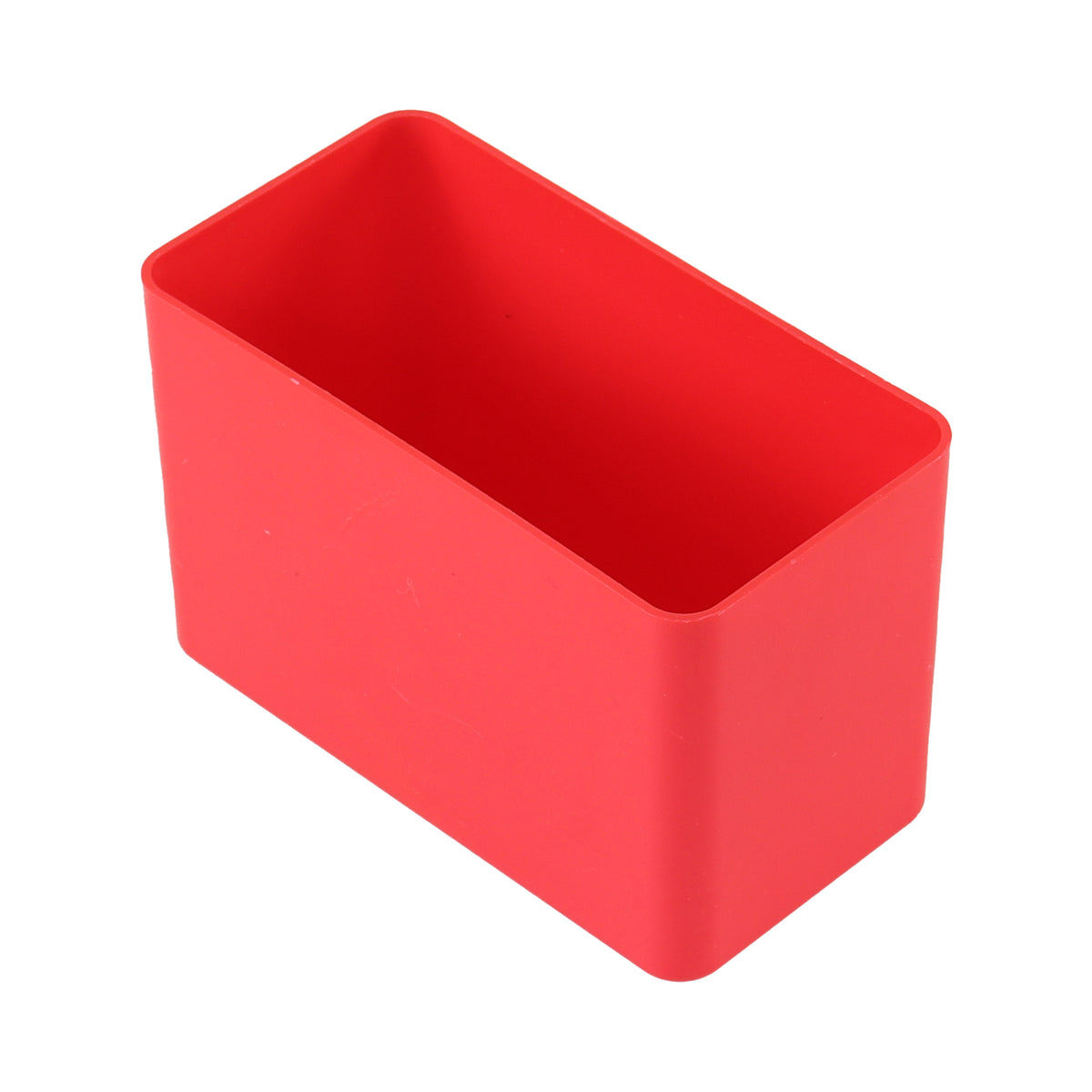 British-made red plastic compartment, 66 x 128 x 82mm, for Sortacase 82mm deep organiser cases.